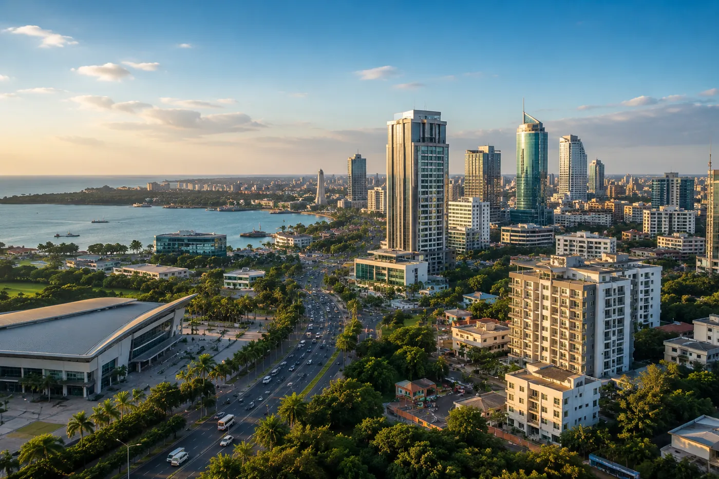 African urban skyline across investment and development markets